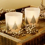 LUMABASE Christmas Trees Silver LED Battery Operated Glass Candles, Set of 2 thumbnail 4