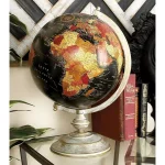 LITTON LANE Nautical Decorative Globe with Whitewashed Tiered Metal Base thumbnail 1