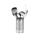 Basic Essentials 7-Piece Stainless Steel Kitchen Utensil Set with Organization Tub thumbnail 1