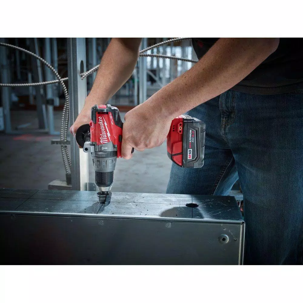 Milwaukee M18 FUEL 1/2 in. Brushless Cordless Hammer Drill/Driver Kit w/ (2) 5.0 Ah Batteries & Charger