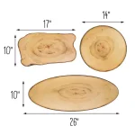 Honey-Can-Do 3-Piece Rustic Melamine Serving Tray Set, Wood-Like Finish, Assorted Shapes thumbnail 5