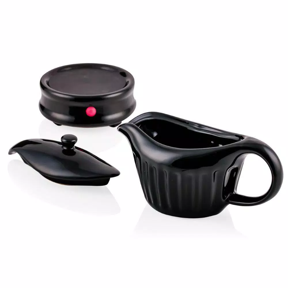 Ovente 13.5 oz. Electric Gravy Warmer with Detachable Ceramic Gravy Boat, Black