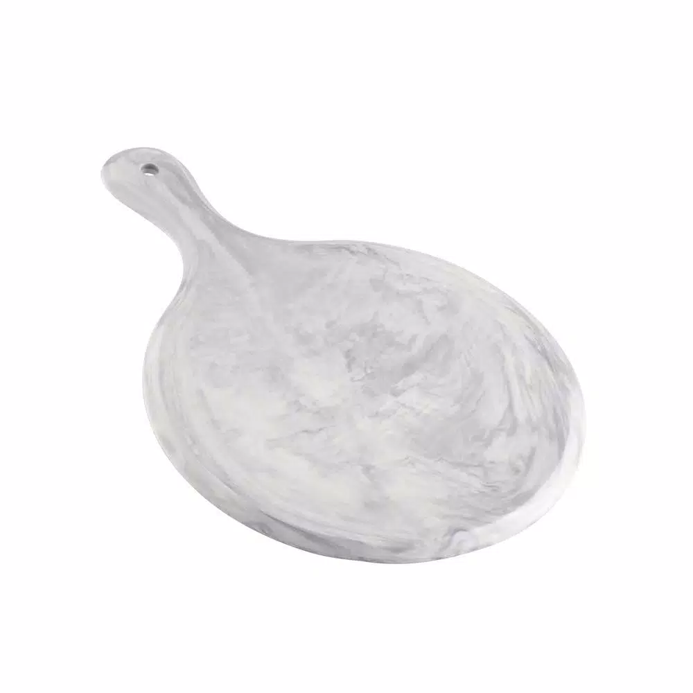 Over and Back Marble Grey Porcelain Round Serving Board