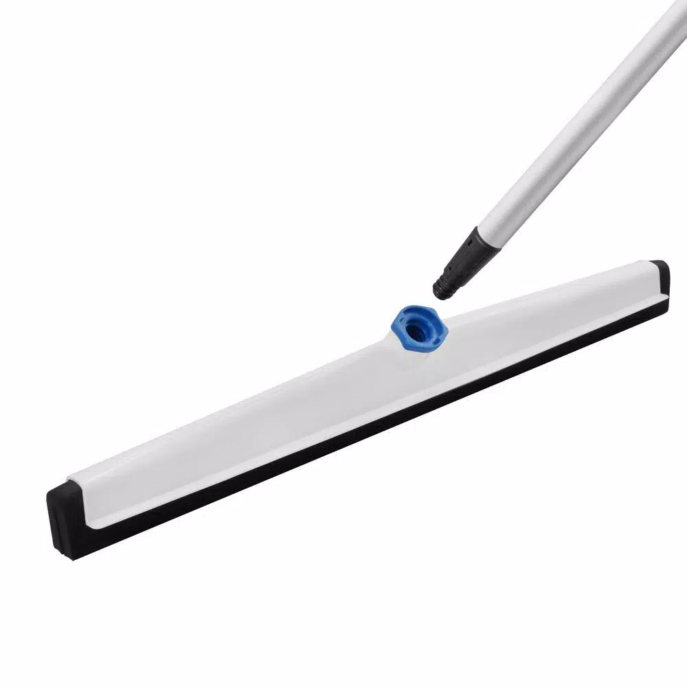 Unger 22 in. Foam Rubber Floor Squeegee with Lightweight Plastic Base, Threaded Connection