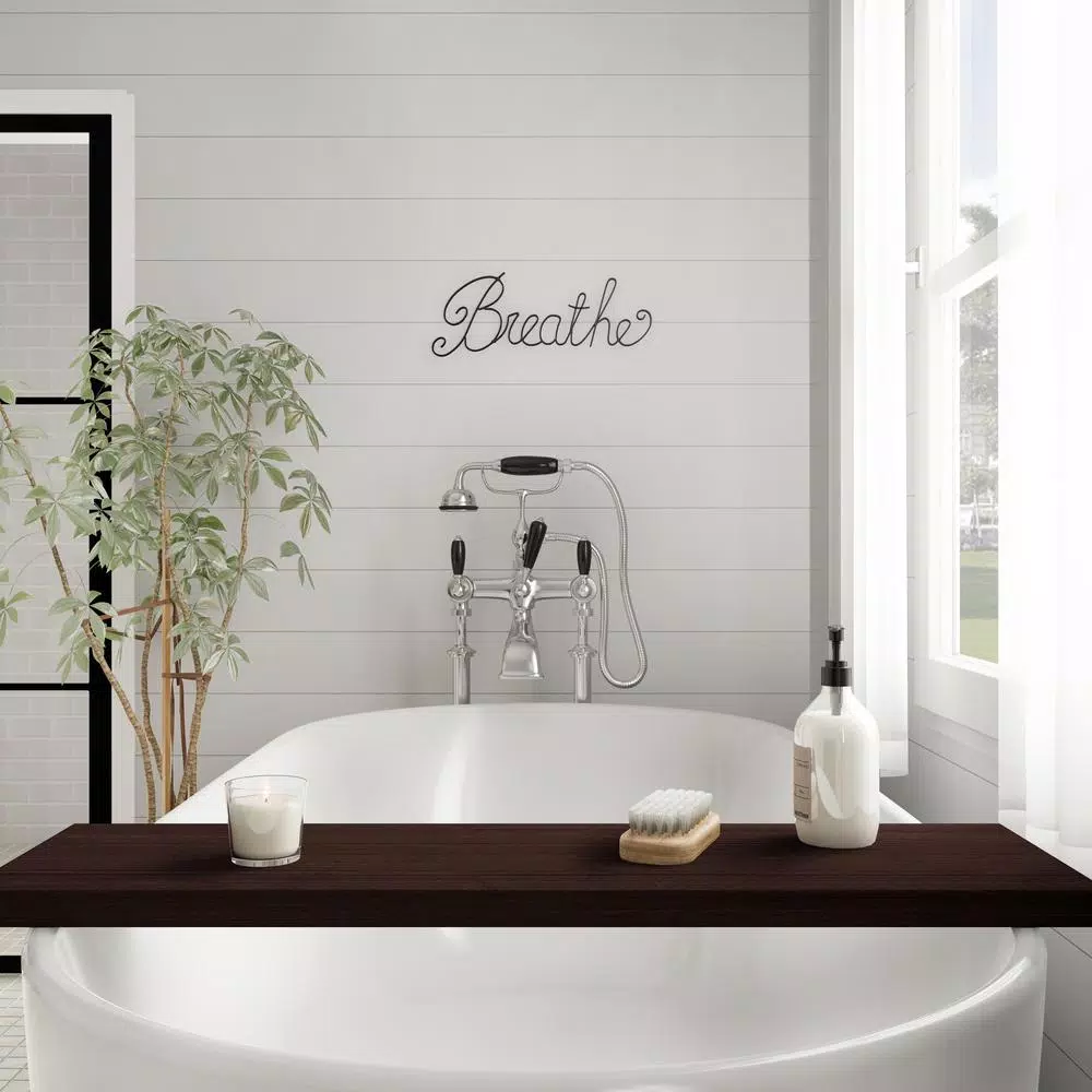 Lavish Home Breathe Decorative Metal Cutout Wall Sign, Matte Black