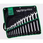 Steel Vision 14-Piece SAE Combination Wrench Set, 3/8 in. to 1-1/4 in., Full Polish Chrome Vanadium thumbnail 1