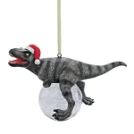 Design Toscano Blitzer the T-Rex Holiday Ornament, Hand-Painted Resin Dinosaur Collectible thumbnail 1