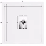 DesignOvation Gallery 17 x 17 in. White Wood Picture Frame, Matted to 4 x 6 in. thumbnail 5