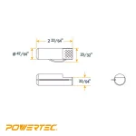 POWERTEC Aluminum Spring Loaded Workbench Bench Dogs, 3/4 in. x 2-3/8 in. (4-Pack) thumbnail 2