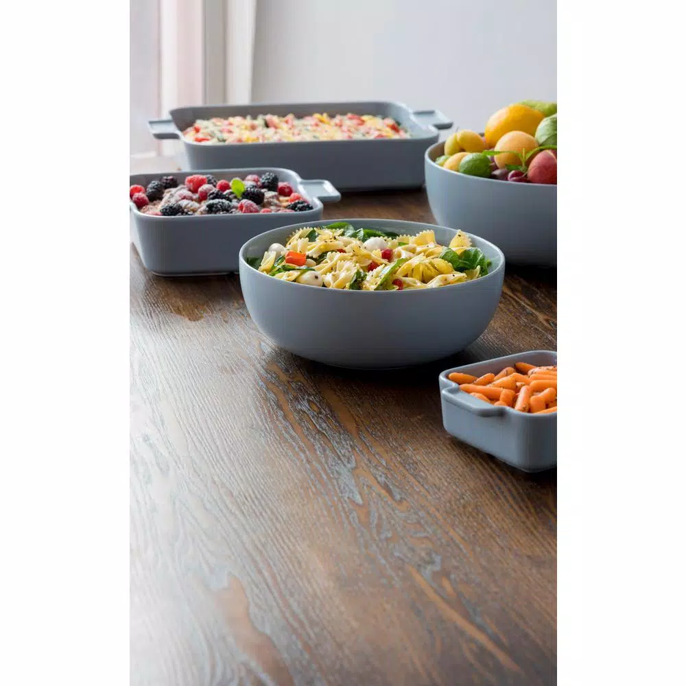 CorningWare 5 Qt. Rectangle Stoneware Baker, 10 in. x 15 in., Ash Gray
