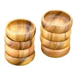 Acaciaware 8-Piece Handcrafted Acacia Wood Round Dip and Nut Bowl Set, 4 in. thumbnail 1