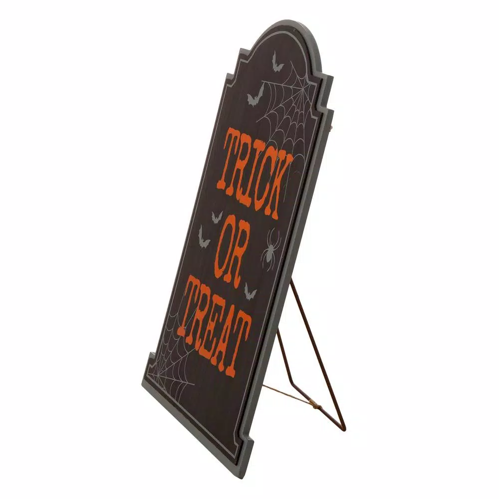Glitzhome 29 in. Halloween Wooden Tombstone Yard Stake, Hanging, or Standing Decor