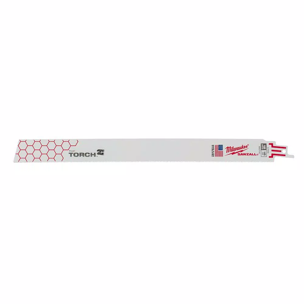Milwaukee Torch 12 in. 18 TPI Metal Cutting Reciprocating Saw Blades, 5-Pack