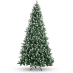 Best Choice Products 9 ft. Unlit Flocked Virginia Pine Artificial Christmas Tree with Pine Cones and Holly Berries thumbnail 1