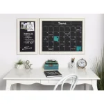 DesignOvation Macon Monthly Chalkboard Magnetic Calendar Wall Organizer with Decorative Frame thumbnail 5
