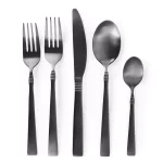 Megachef Cravat 20-Piece Matte Black Flatware Set, 18/10 Stainless Steel Silverware Service for 4 thumbnail 1