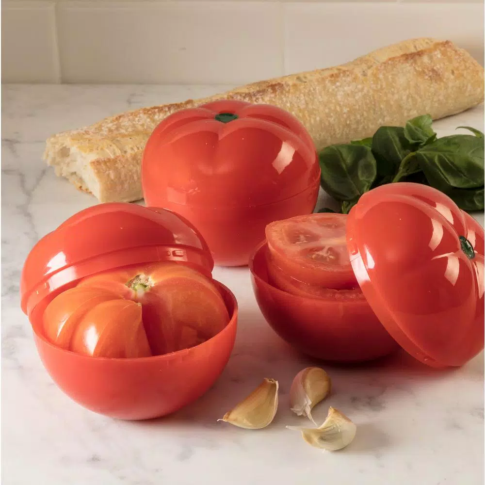 Hutzler Classic Food Savers 4-Piece Set - Onion, Tomato, and Garlic Storage Containers