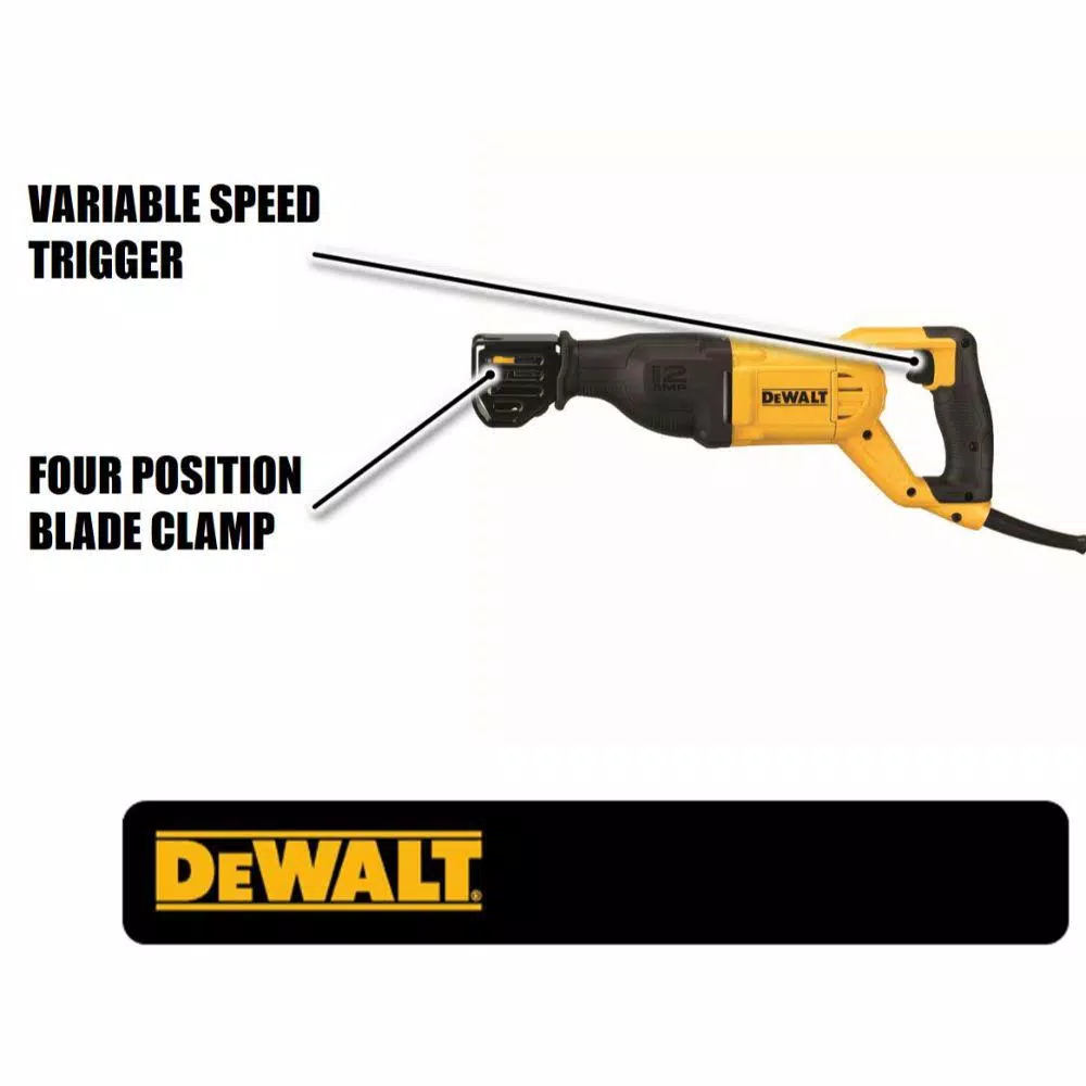 DEWALT DWE305 12 Amp Corded Reciprocating Saw