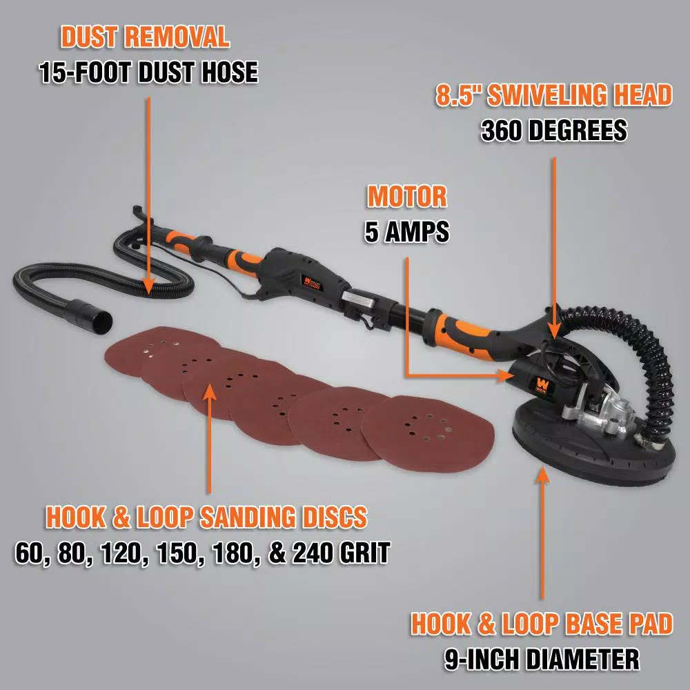 WEN 5 Amp Corded Variable Speed Drywall Sander with 15 ft. Dust Hose