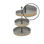 LITTON LANE 24 in. 3-Tiered Round Gray Iron Tray Stand with Copper Band Accents thumbnail 3