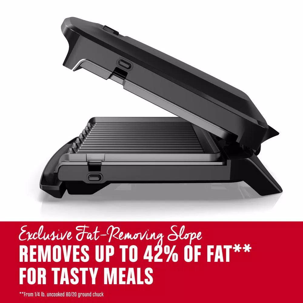 George Foreman Rapid Grill Series 8-Serving Electric Indoor Grill and Panini Press, Black