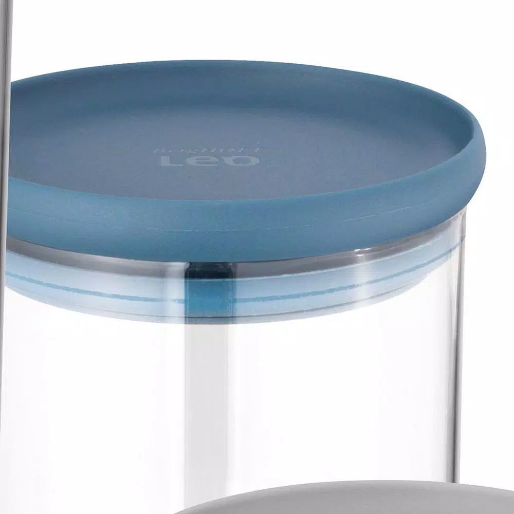 BergHOFF Leo 3-Piece Glass Food Container Set with Airtight Lids and Measuring Spoon
