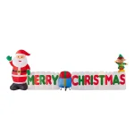 Home Accents Holiday 12 ft Airblown Inflatables Merry Christmas Sign Scene with Santa, Elf, and Presents thumbnail 1