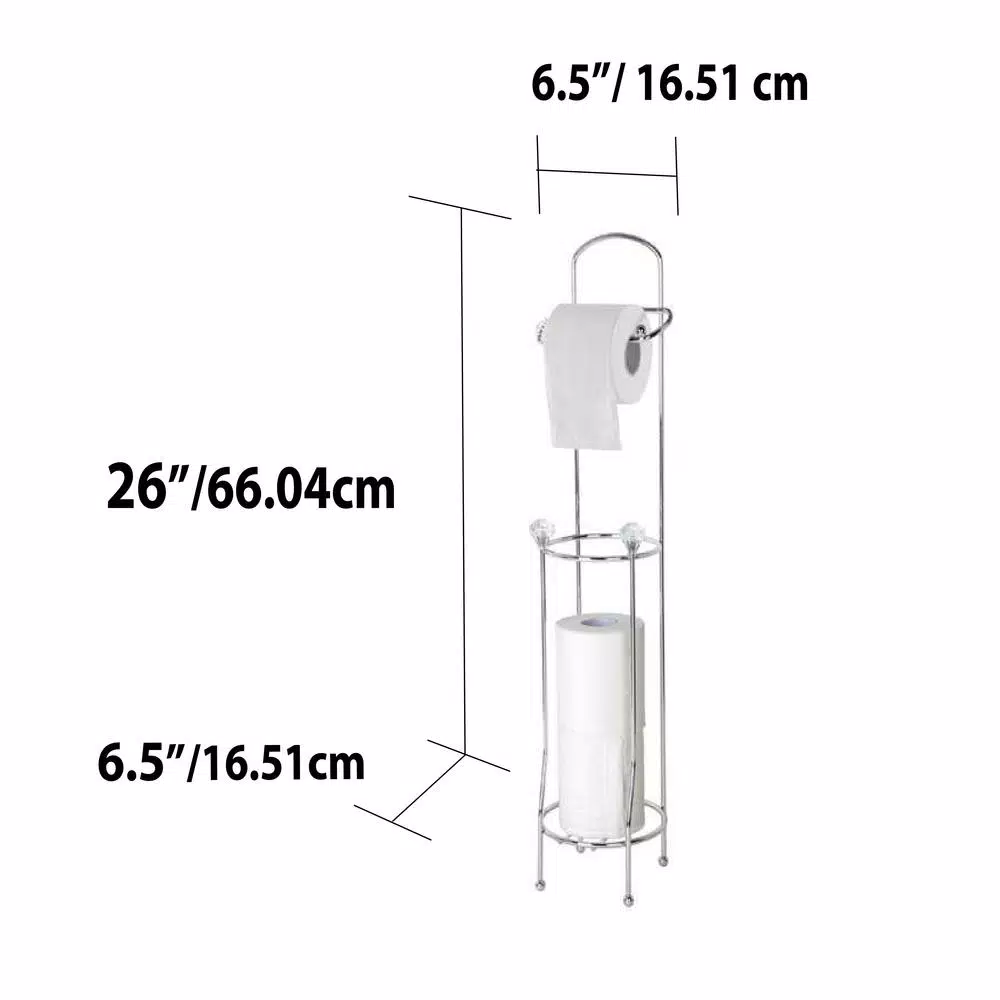 Home Basics Bronze Steel Free-Standing Toilet Paper Holder with 3-Roll Storage Base