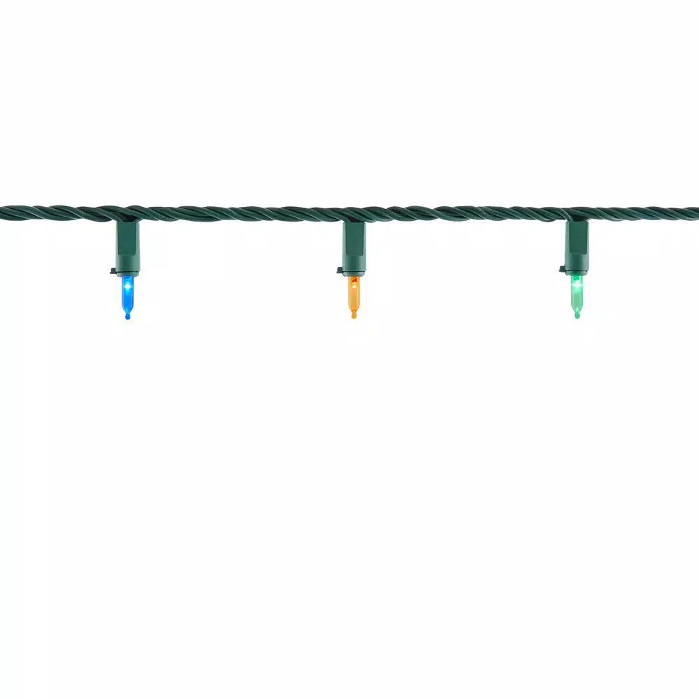 Home Accents Holiday 300-Light Multi-Color Mini LED String Lights, Constant On, Green Wire (Set of 2)