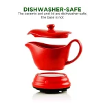 Ovente 16 oz. Red Electric Gravy Warmer with Detachable Ceramic Boat thumbnail 3
