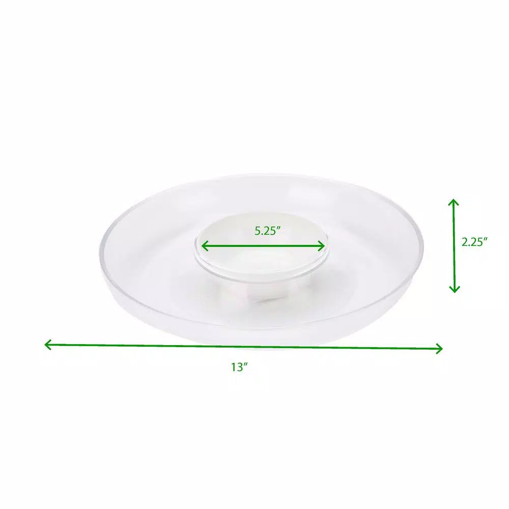 Mind Reader 13 in. Clear Acrylic Chip and Dip Bowl Set, Round Serving Tray for Parties and Entertaining