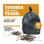 Plasticplace 95-96 Gallon Black Low Density Trash Bags, 1.5 Mil, 61 x 68 in., 50-Case thumbnail 4
