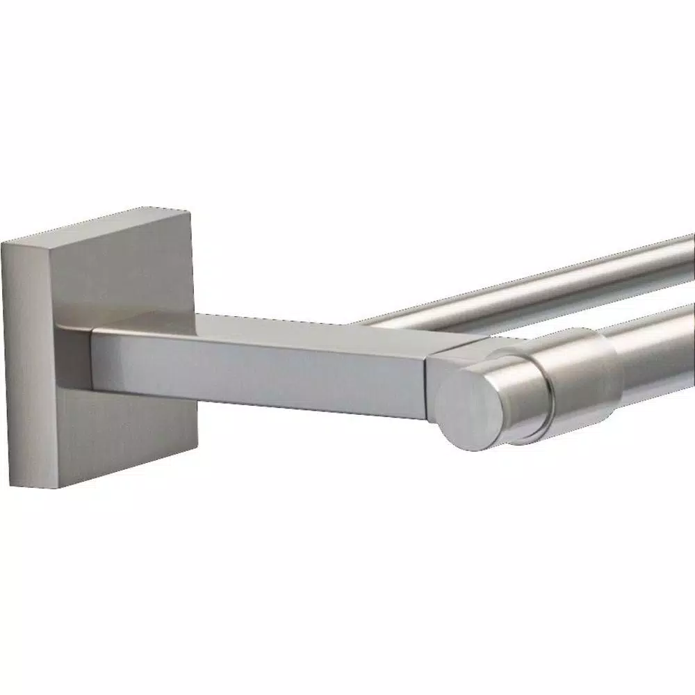 Franklin Brass Maxted 24 in. Double Towel Bar, Brushed Nickel, Modern Wall Mounted Design