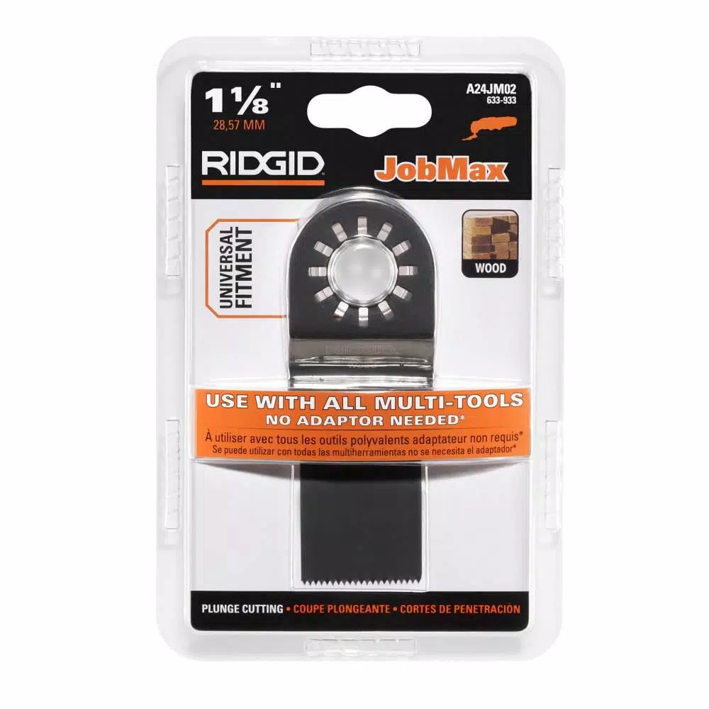 RIDGID 1-1/8 in. Wood Plunge Cut Blade, High Carbon Steel, Universal Fit