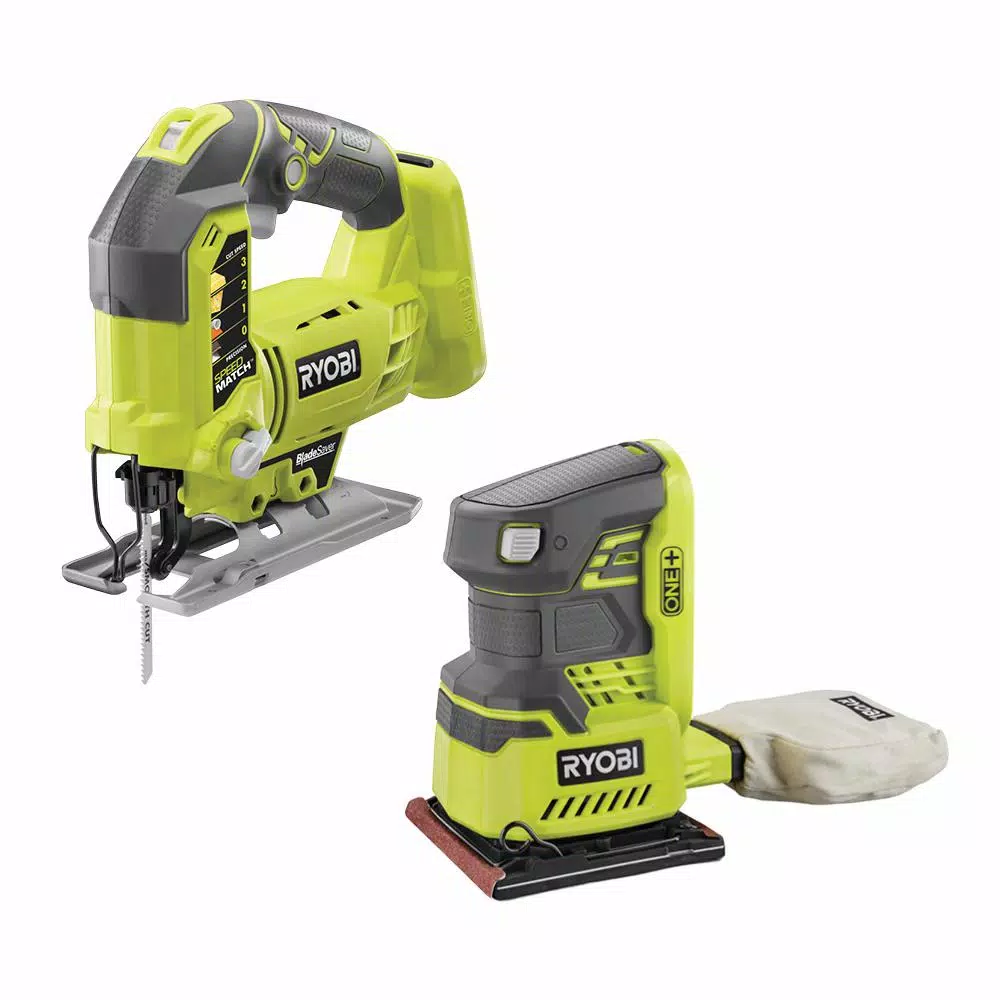 RYOBI 18V ONE+ Cordless Orbital Jig Saw and 1/4 Sheet Sander Combo Kit (Tools Only)