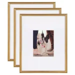 Kate and Laurel Adlynn Gold Picture Frame Set, 16 x 20 in. and 8 x 10 in. with Mats, Set of 3 thumbnail 1