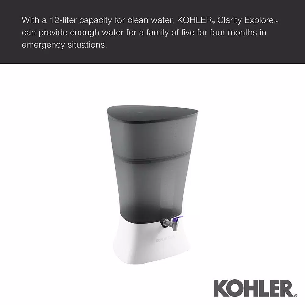 KOHLER Clarity Explore Recreational Gravity-Fed Water Filtration System, Charcoal Ombre