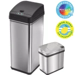 iTouchless Automatic Sensor Trash Can Combo Set, 13 Gal. & 2.5 Gal. Stainless Steel thumbnail 1