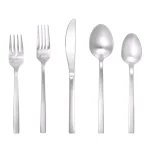 Fortessa Arezzo 5-Piece 18/10 Stainless Steel Brushed Flatware Place Setting thumbnail 1