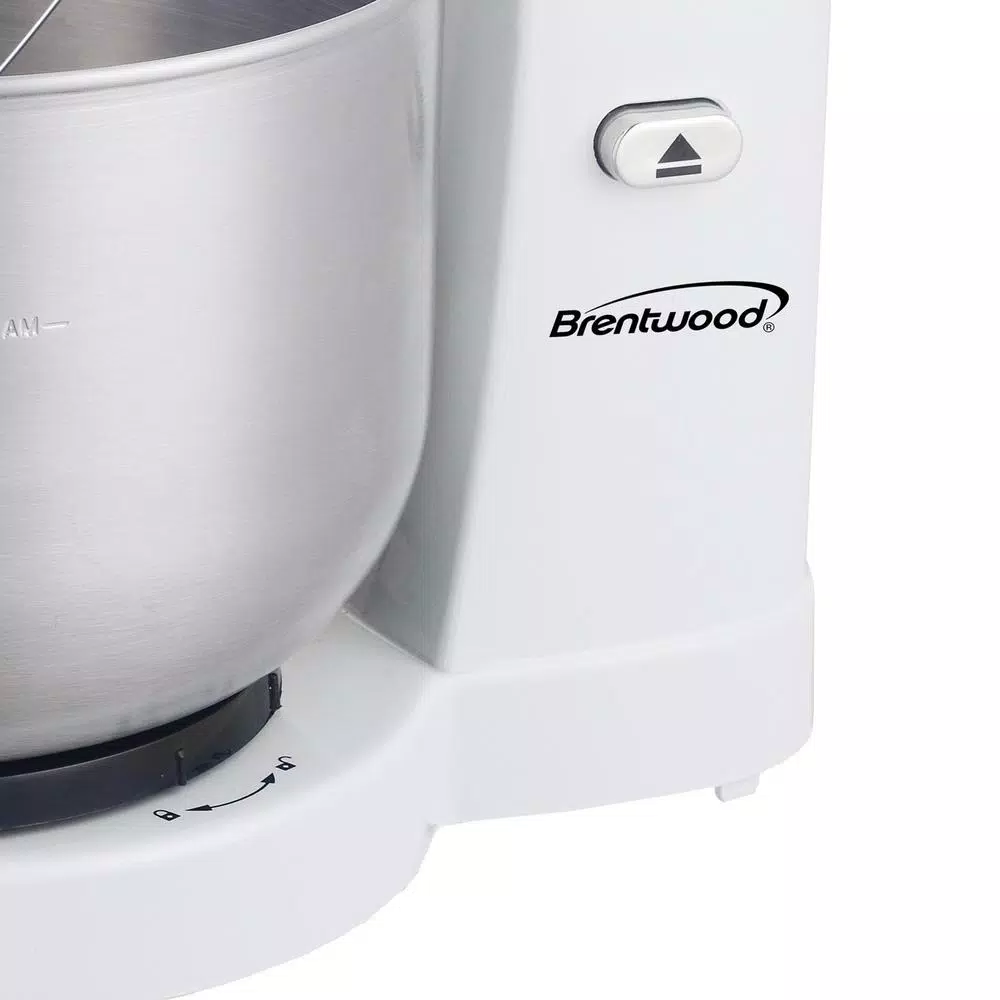 Brentwood Appliances Brentwood 5-Speed Stand Mixer with 3-Quart Stainless Steel Mixing Bowl, White