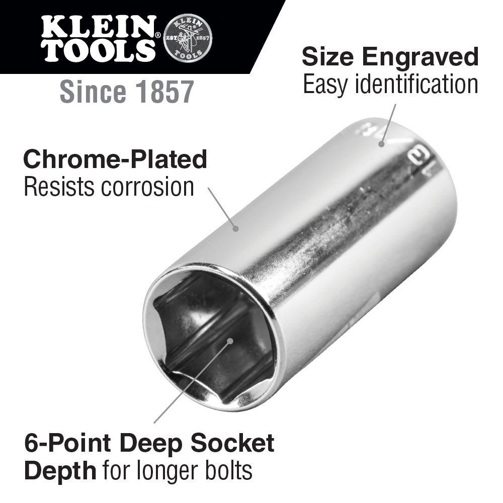 Klein Tools 20-Piece 3/8 in. Drive Socket Wrench Set with Metal Storage Case