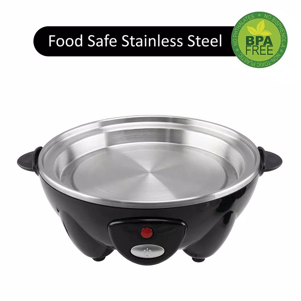 Brentwood 7-Egg Black Electric Egg Cooker with Auto Shutoff, Poaching Tray & Omelet Maker