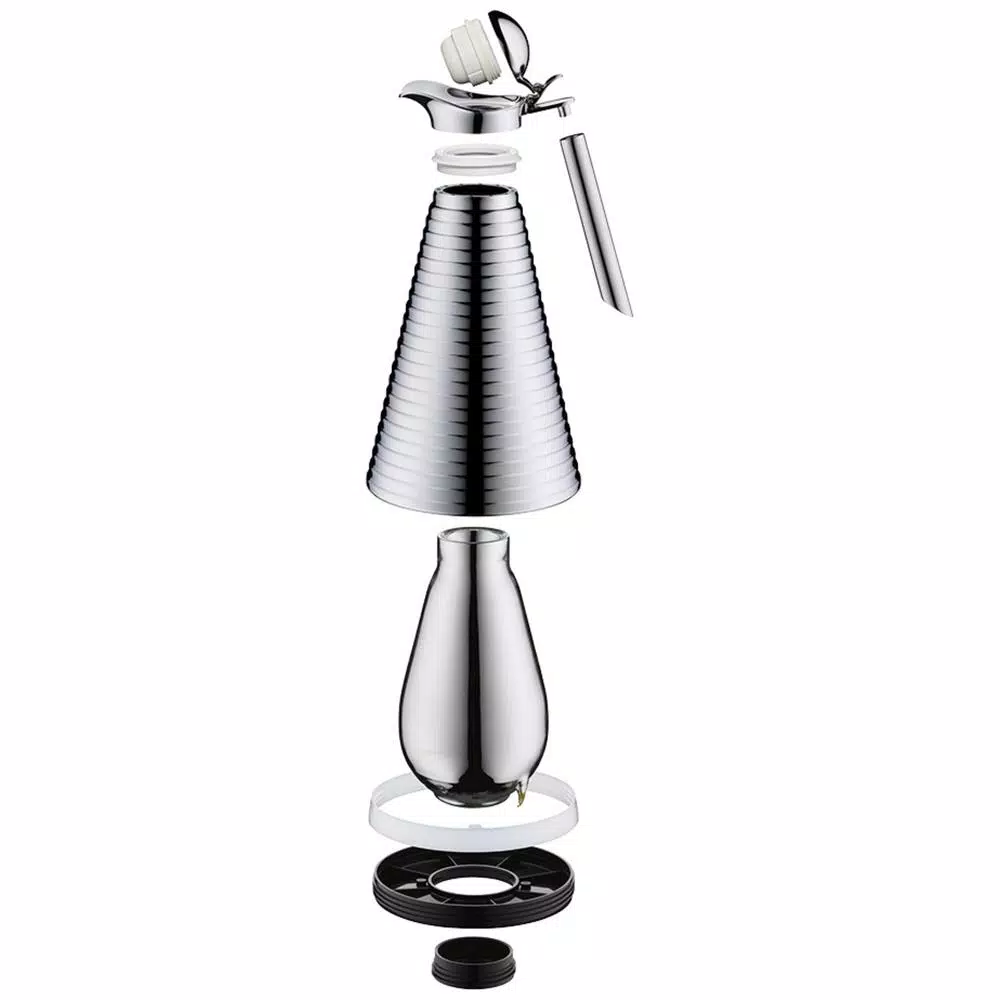 Alfi Chrome-Plated Copper Glass Vacuum Carafe, 1.06 Qt.