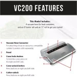 CASO Design VC 200 Food Vacuum Sealer, Brushed Black Stainless Steel thumbnail 5