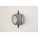 3R Studios Grey Double Sided Wall Clock with Distressed Metal Finish and Quartz Movement thumbnail 2