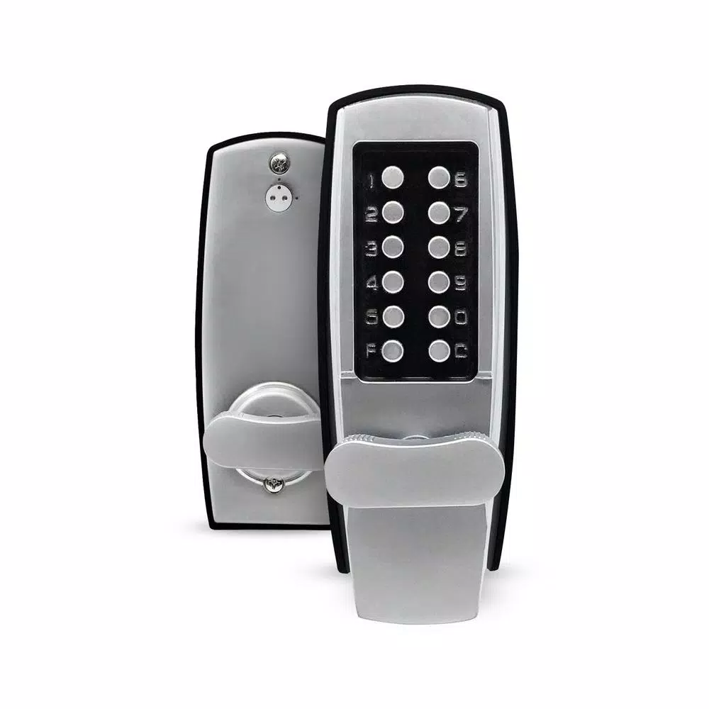 Premier Lock Grip Tight Tools Satin Chrome Mechanical Push-Button Keyless Entry Lock with Holdback