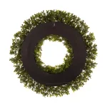 Glitzhome 18 in. Artificial Boxwood Wreath, UV-Resistant Greenery for Indoor/Outdoor Decor thumbnail 4