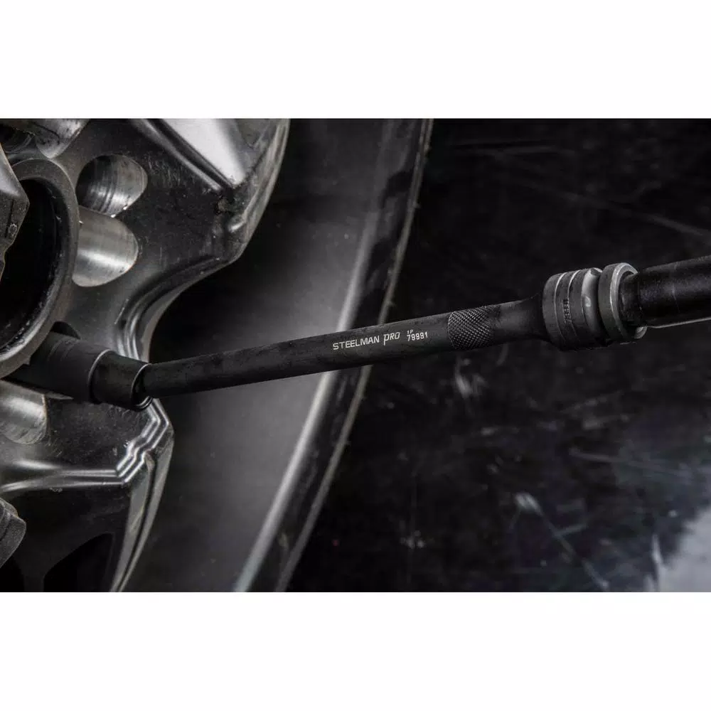 STEELMAN PRO 79991 1/2 in. Drive to 3/8 in. Pinless Swivel Impact Extension Bar, 9 in.