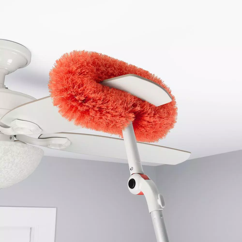 OXO Good Grips Long-Reach Dusting System with 3 Pivoting Microfiber Heads