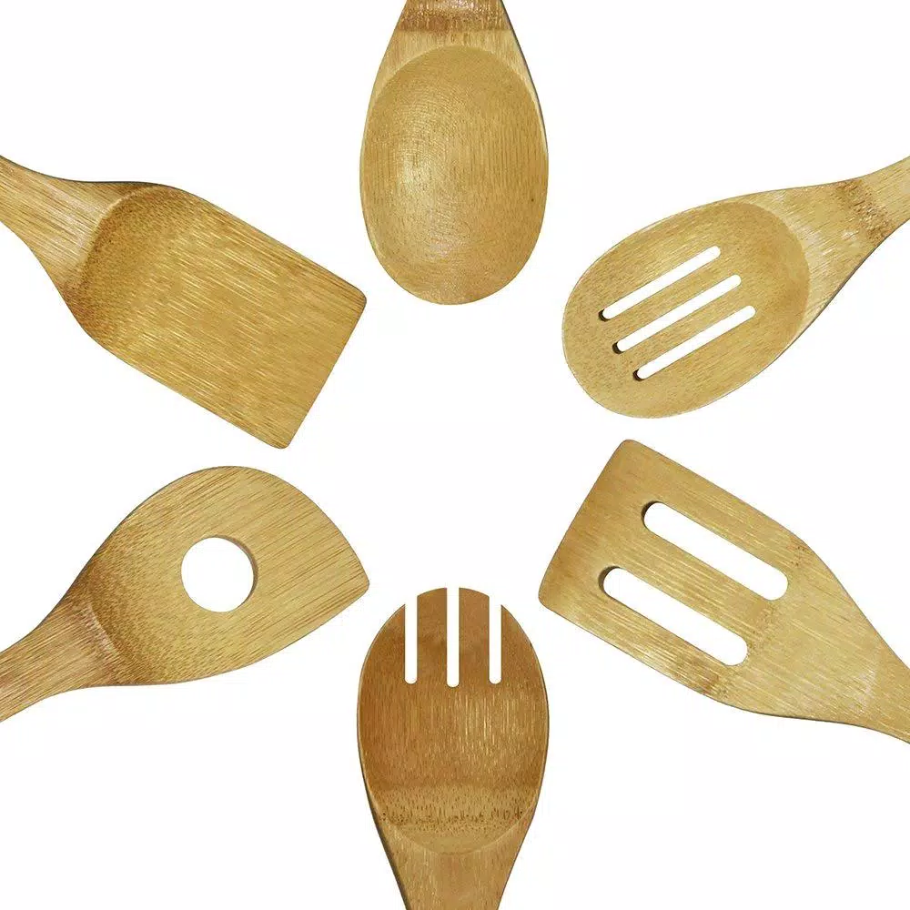 Oceanstar Ocean Star 6-Piece Bamboo Cooking Utensil Set - Natural Wood Kitchen Tools